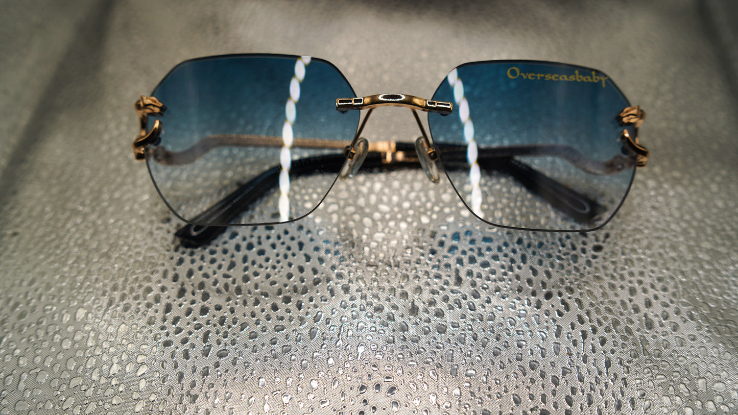 Overseasbaby luxury Blue Sunglasses