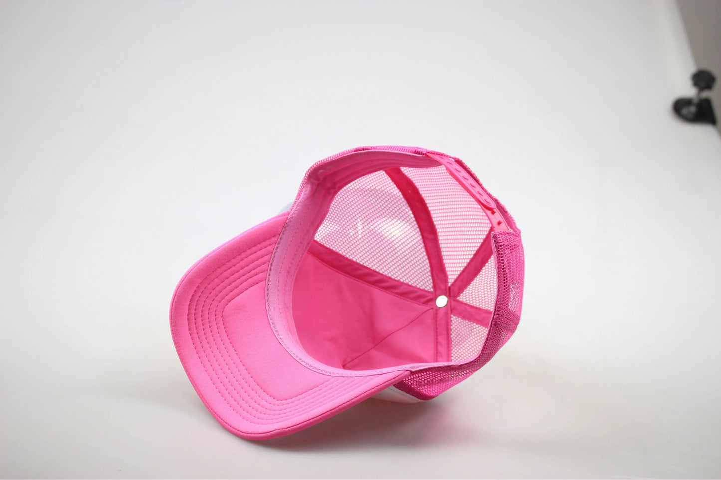 Pink Overseasbaby embroidered trucker hat