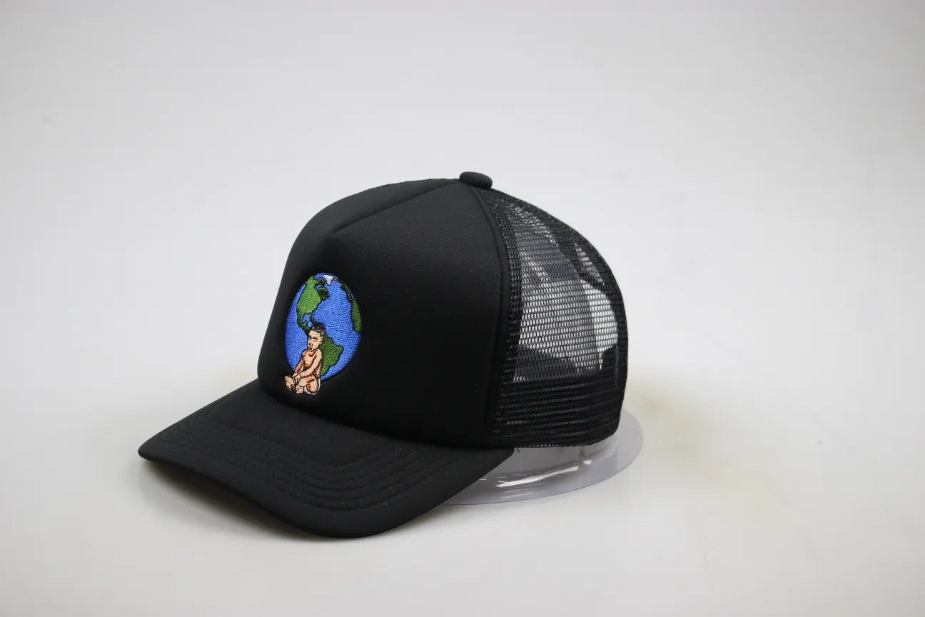 Black trucker hat