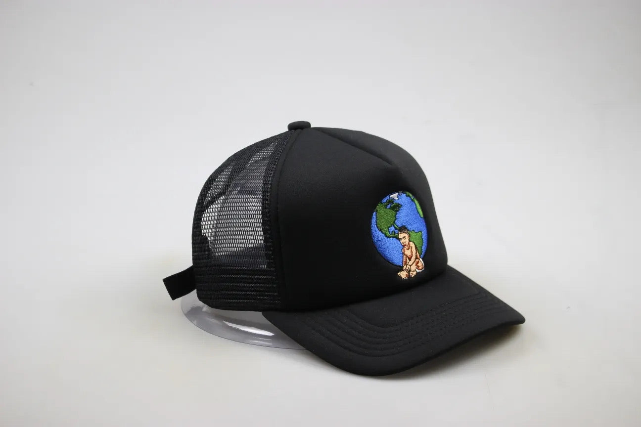 Black trucker hat